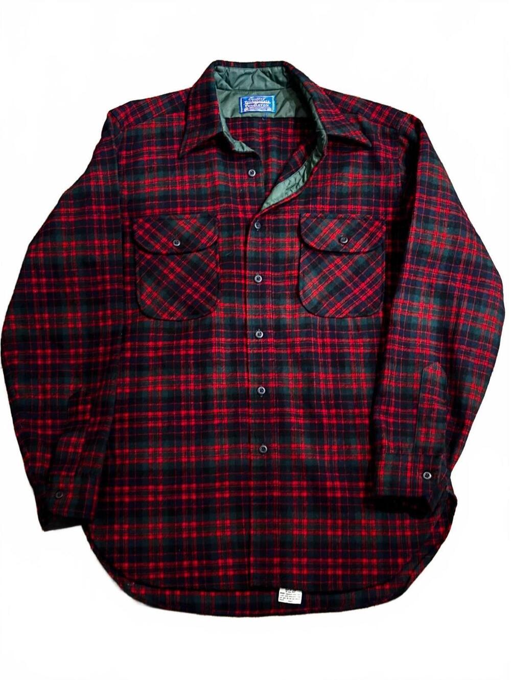 Pendleton Traditional Red and Green Plaid Wool Shirt